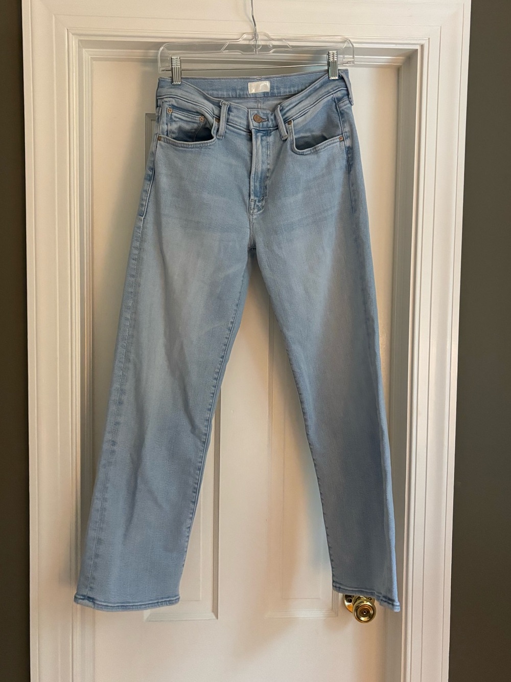 MOTHER Light Wash Straight-Leg Jeans